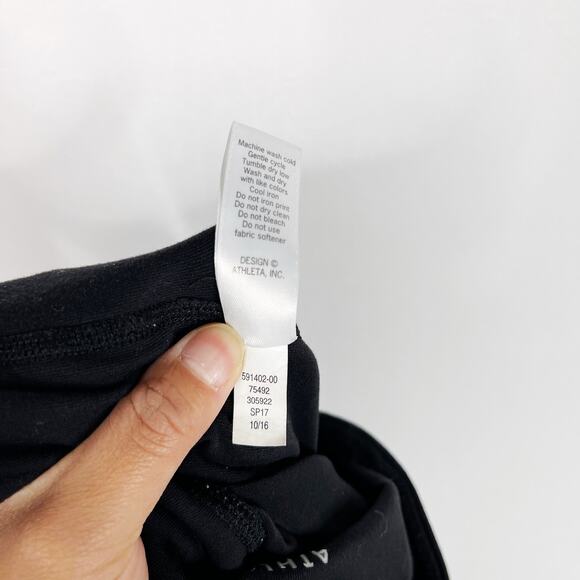 Athleta Small S Black High Rise Mesh Chaturanga to Town 7/8 Leggings Workout - Picture 11 of 12